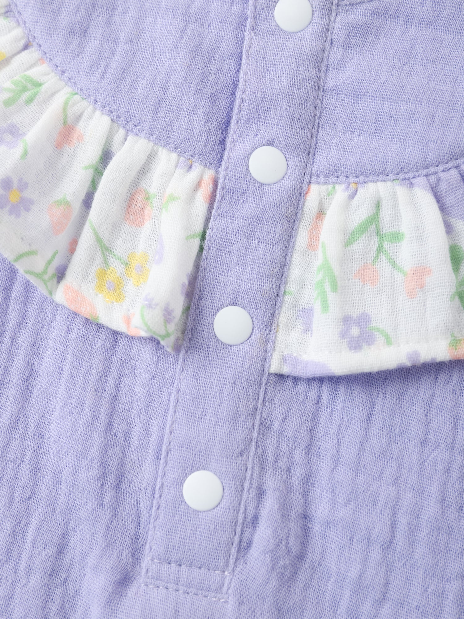 Baby Sleeveless All-Over Bunny Print Ruffle Two-Tone Top