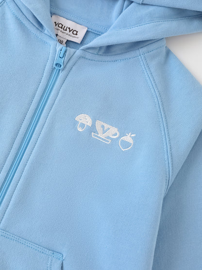 Kid Long Sleeve Embroidery Zipped Hoodie