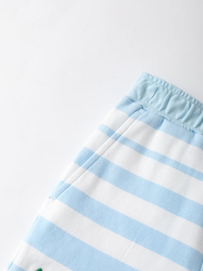 Kid Watermelon Embroidery Stripe Print Shorts