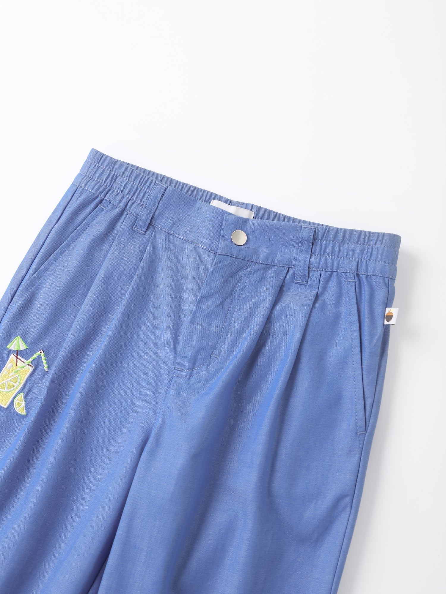 Kid Lemon Tea Print Barrel Pants