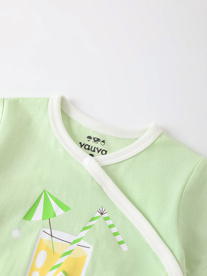 Baby Short Sleeve Lemon Tea Print Bodysuit