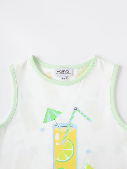 Kid All-Over Lemon Tea Print Tank Top