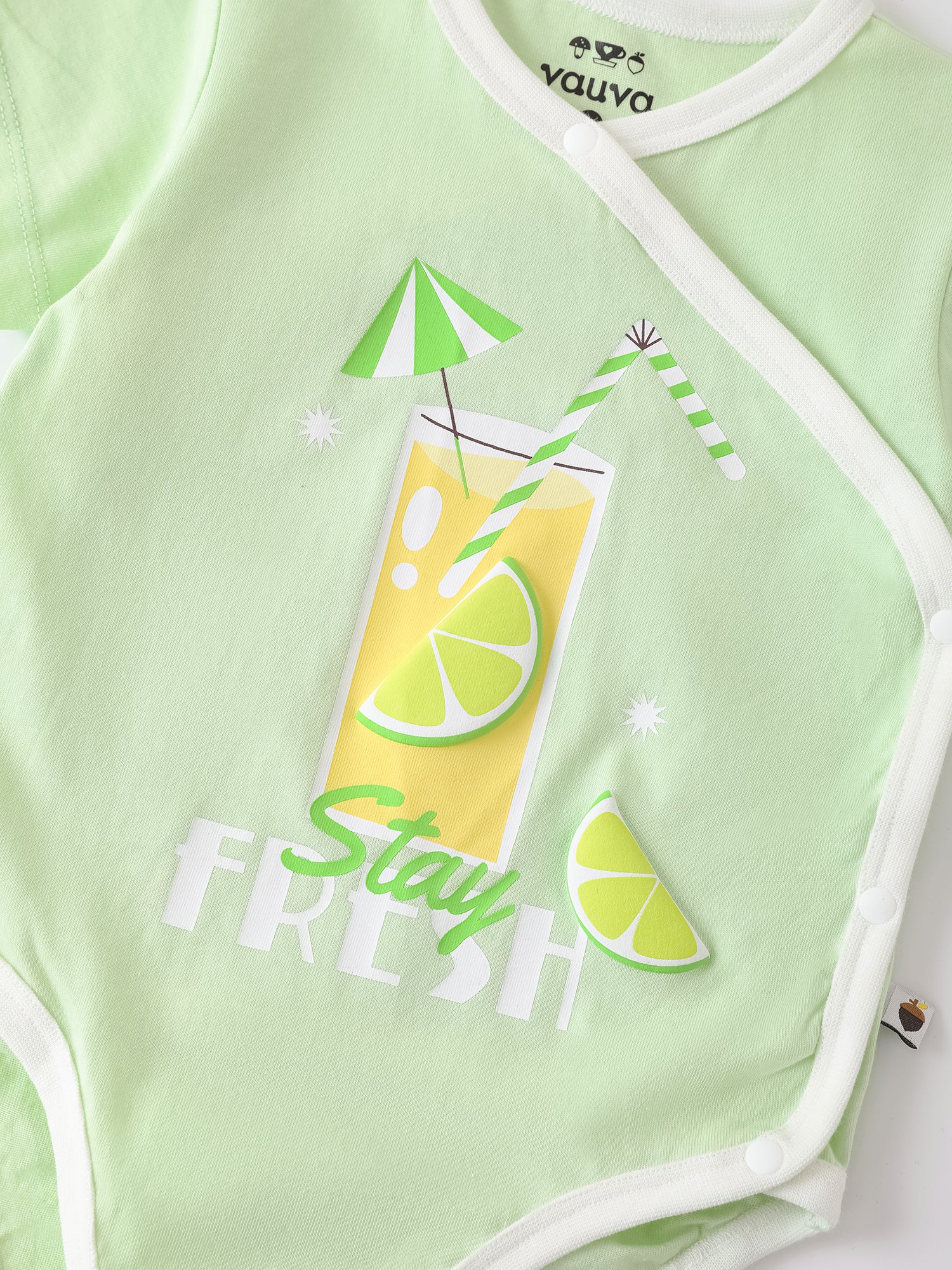 Baby Short Sleeve Lemon Tea Print Bodysuit