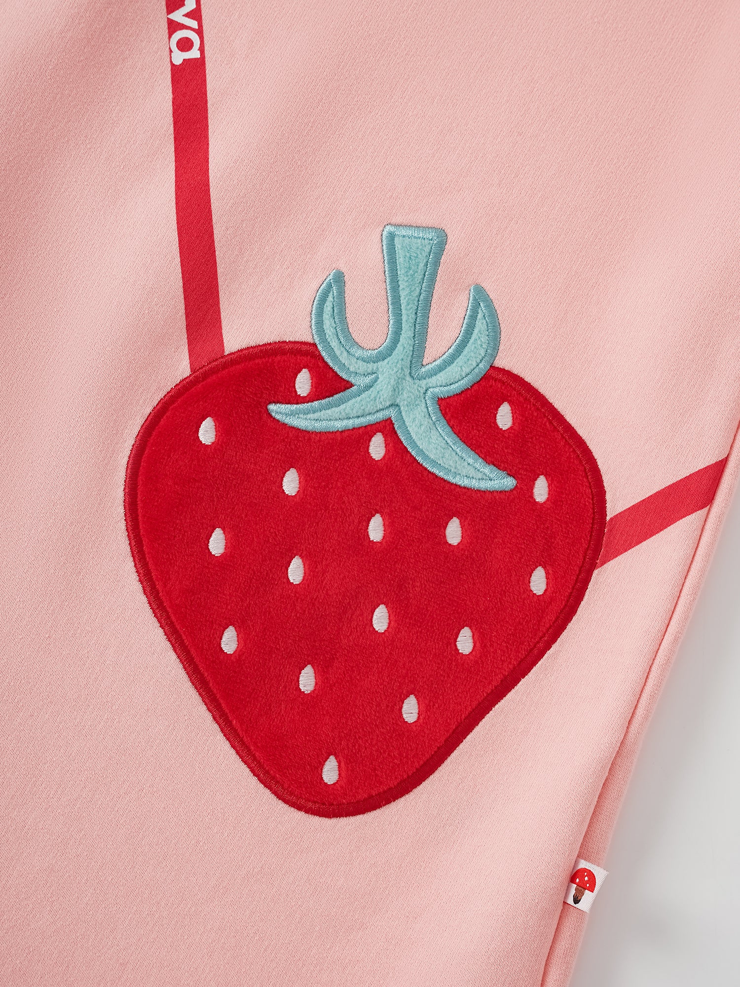 Kid Long Sleeve Strawberry Applique Sweatdress
