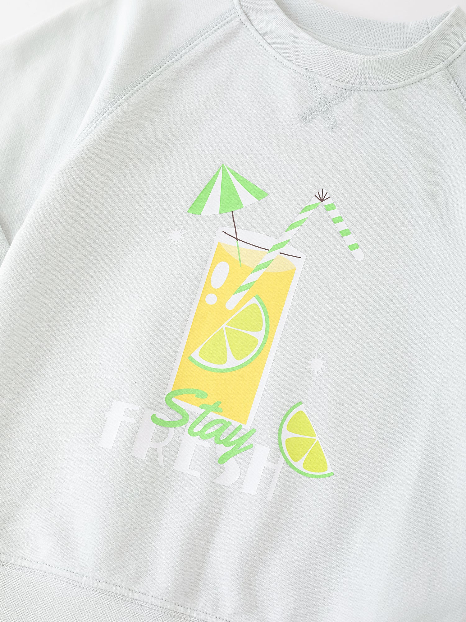 Kid Short Raglan Sleeve Lemon Tea Print Tee