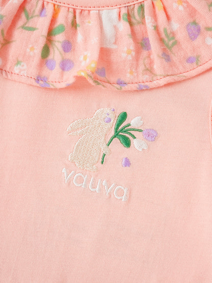 Kid Sleeveless All-Over Bunny Print Layered Dress