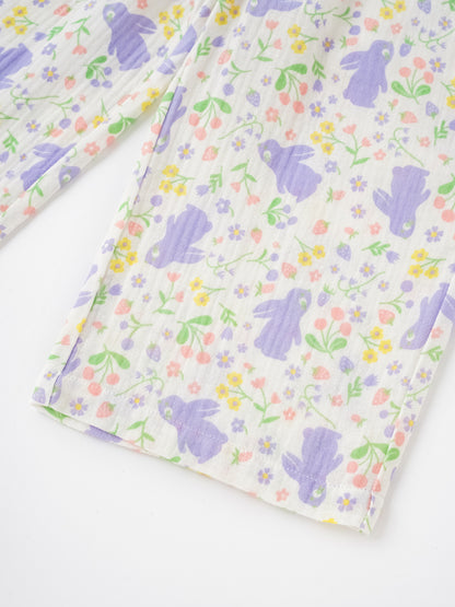 Kid All-Over Bunny Print Flare Pants