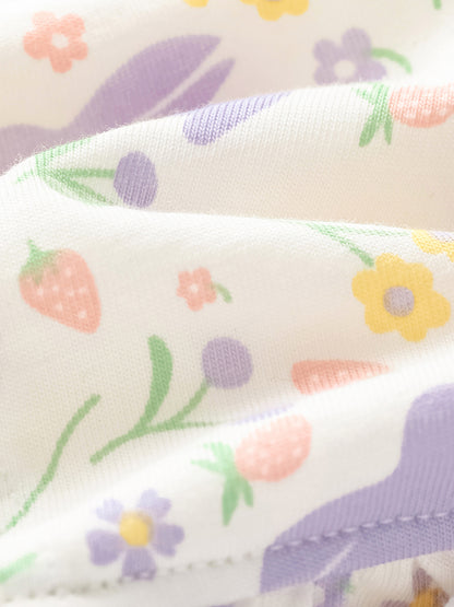 Baby All-Over Bunny Print Ruffle Hat