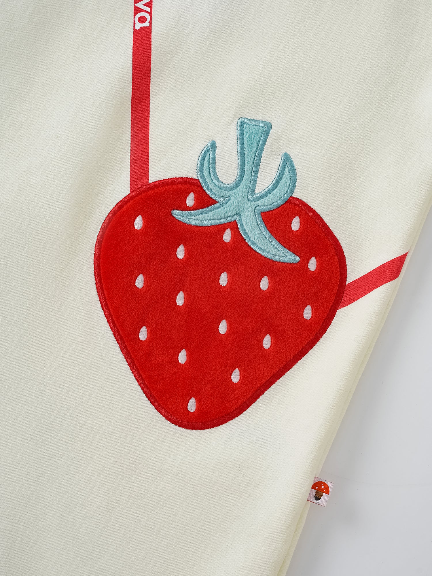 Kid Long Sleeve Strawberry Applique Sweatdress
