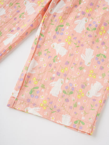 Kid All-Over Bunny Print Flare Pants