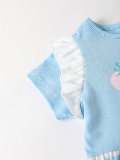 Baby Ruffle Sleeve Berries Print Dress &amp; Knicker Set