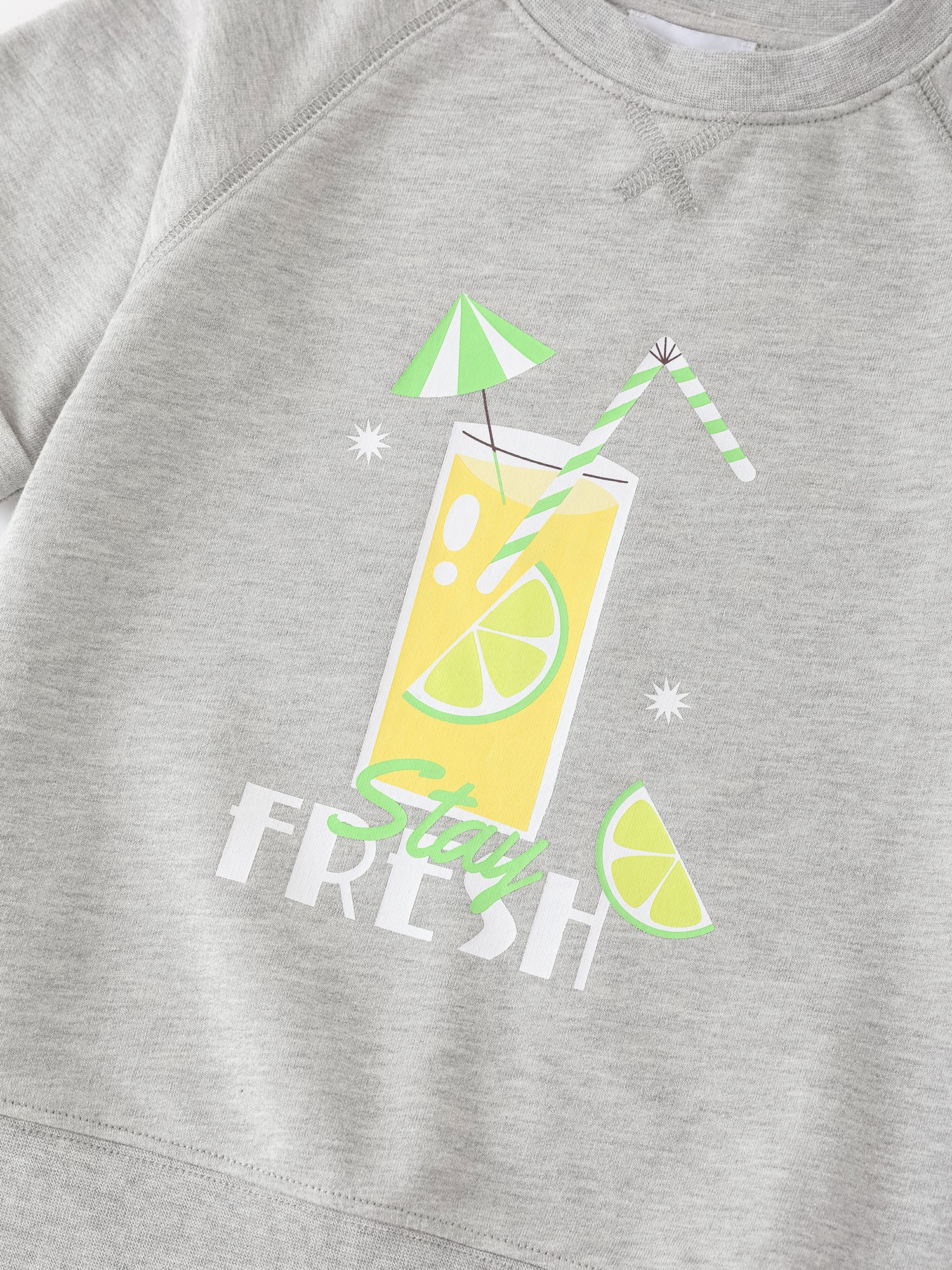 Kid Short Raglan Sleeve Lemon Tea Print Tee