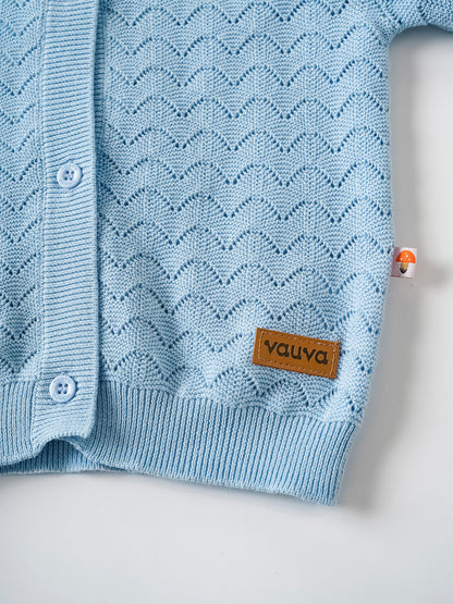 Kid Logo Patch Pointelle Cardigan