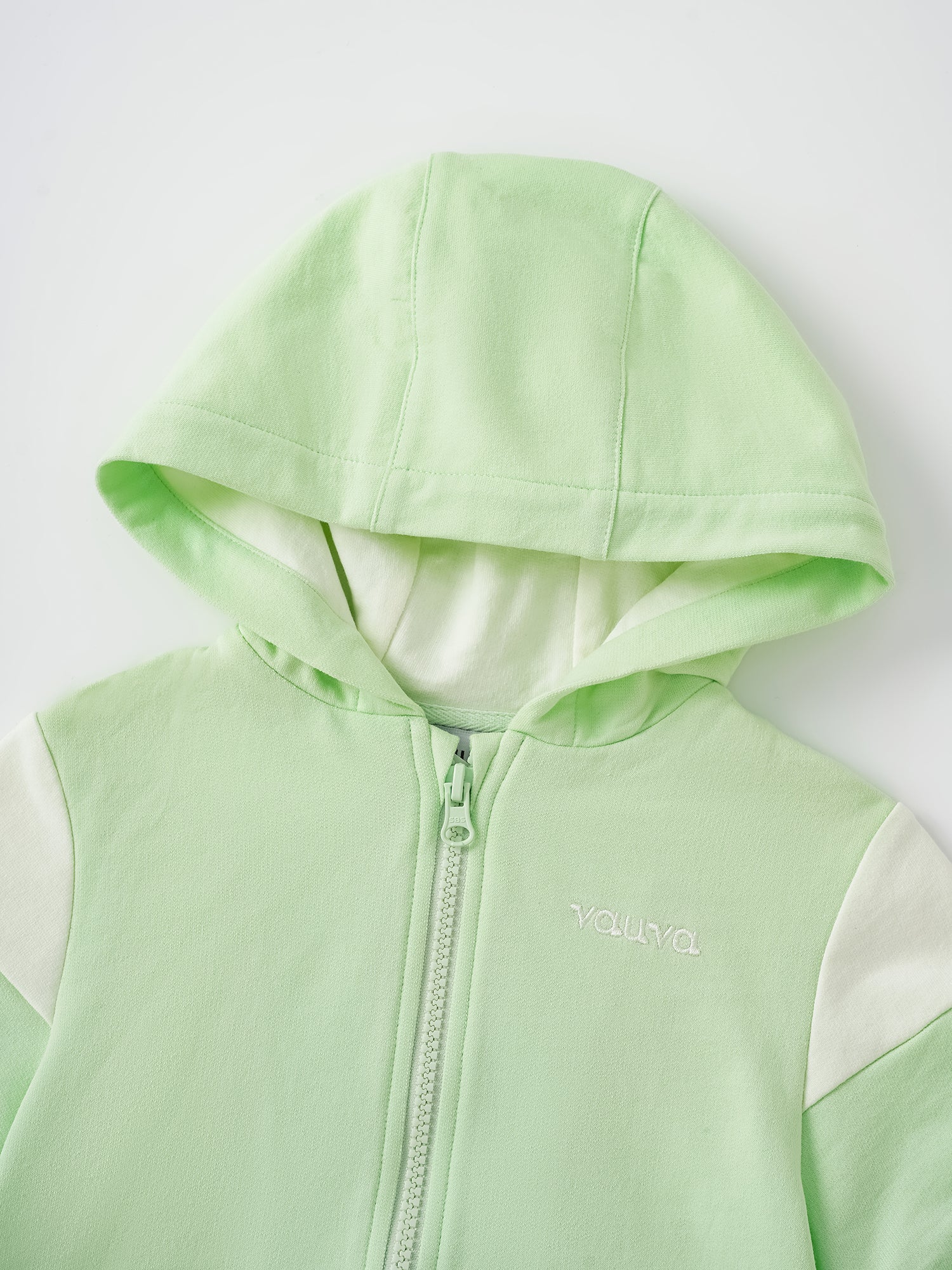 Kid Short Sleeve Logo Embroidery Zipped Hoodie