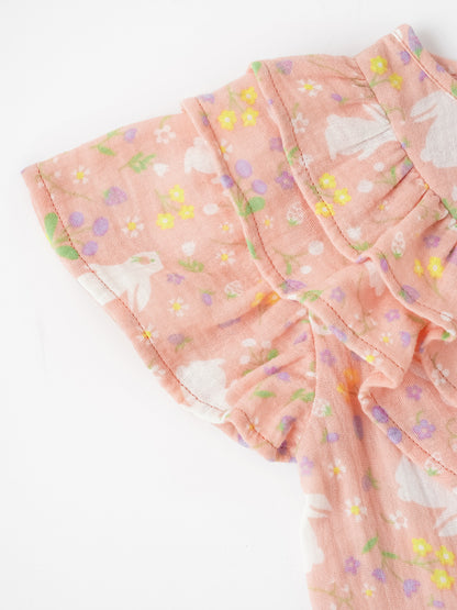 Kid All-Over Bunny Print Frills Top