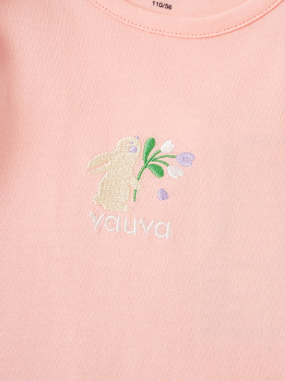 Kid Ruffle Cap Sleeve Bunny Print Dress