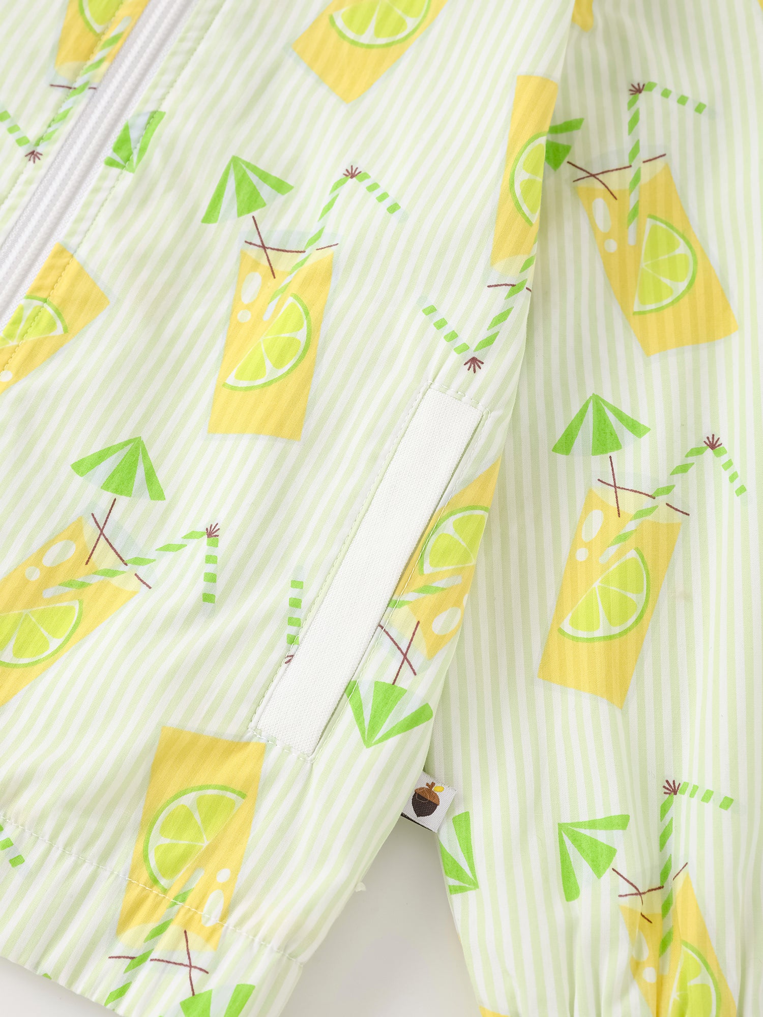 Kid All-Over Lemon Tea Print Zipped Bomber Jacket