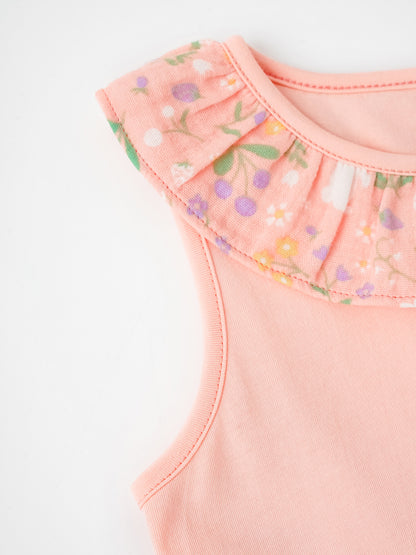 Kid Sleeveless All-Over Bunny Print Layered Dress