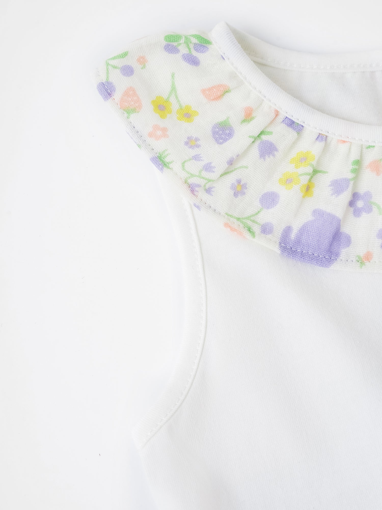 Kid Sleeveless All-Over Bunny Print Layered Dress