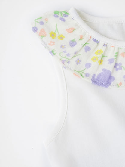 Kid Sleeveless All-Over Bunny Print Layered Dress