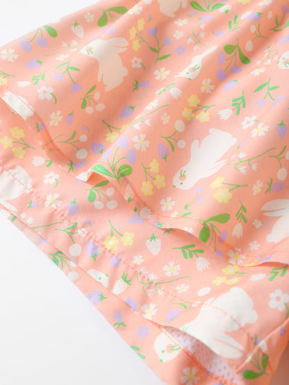 Kid All-Over Bunny Print Layered Shorts