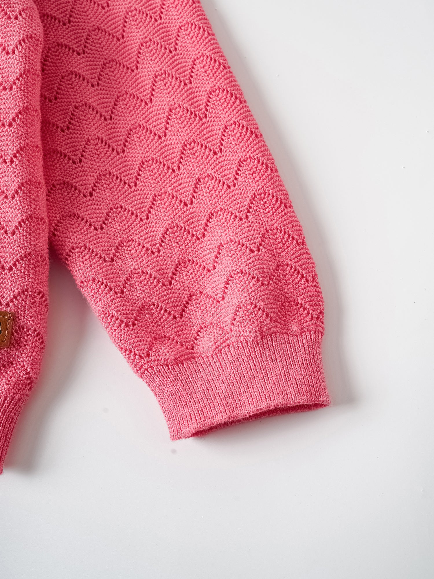 Kid Logo Patch Pointelle Cardigan