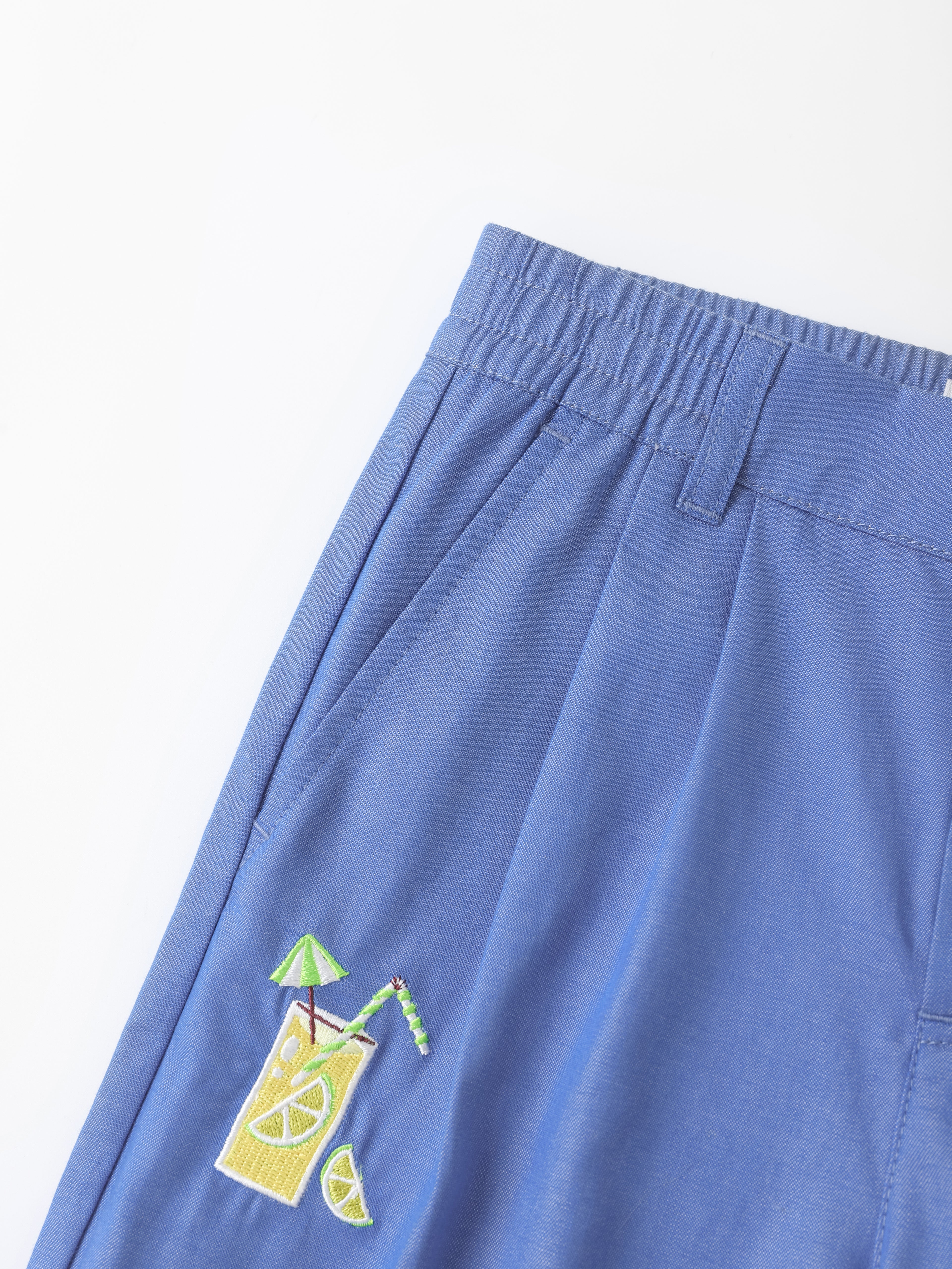 Kid Lemon Tea Print Barrel Pants