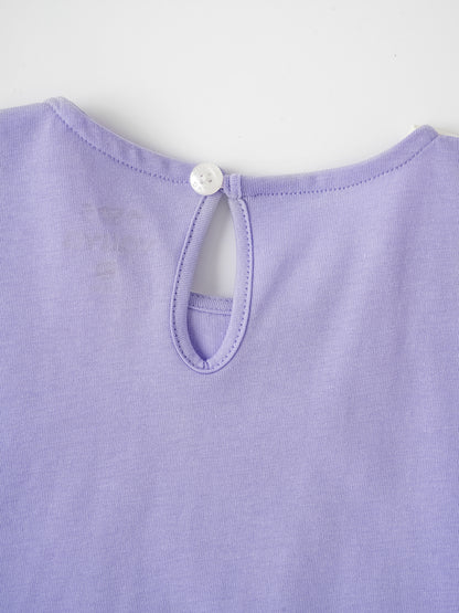 Kid Signature Collar Short Sleeve Bunny Print Tee