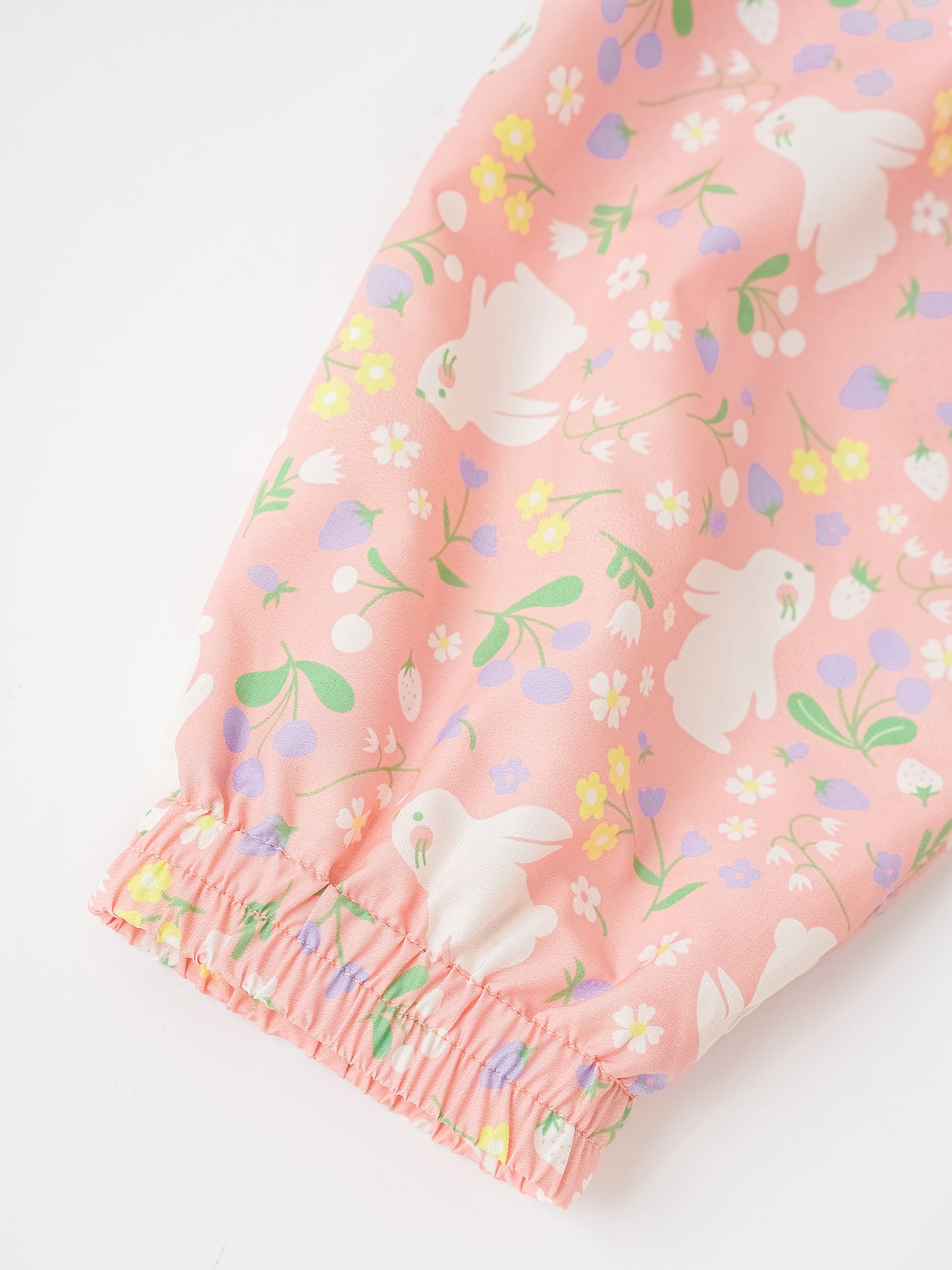 Kid All-Over Bunny Print Frills Zipped Windbreaker