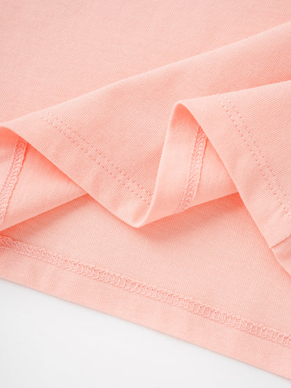 Kid Ruffle Collar Short Sleeve Bunny Print Tee