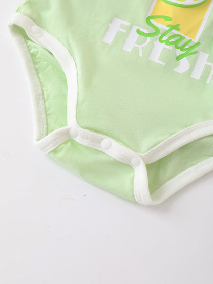 Baby Short Sleeve Lemon Tea Print Bodysuit
