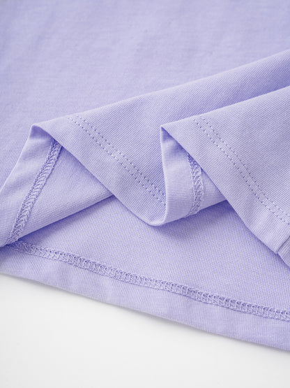 Kid Signature Collar Short Sleeve Bunny Print Tee