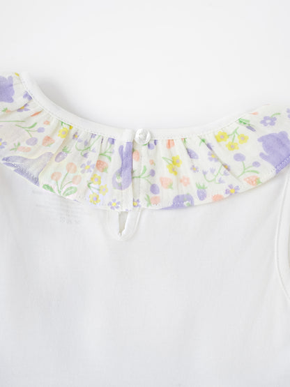 Kid Sleeveless All-Over Bunny Print Layered Dress