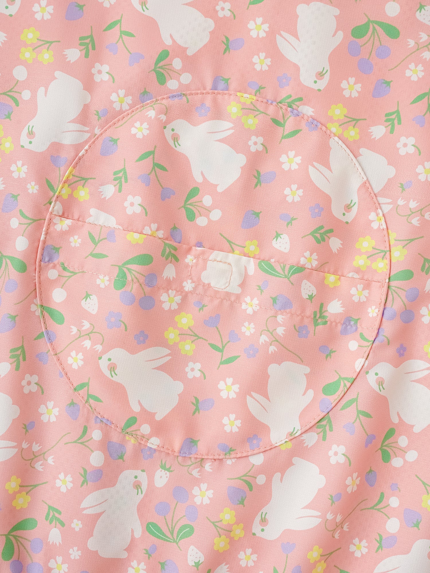 Kid All-Over Bunny Print Frills Zipped Windbreaker