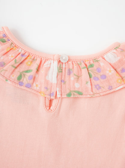 Kid Sleeveless All-Over Bunny Print Layered Dress