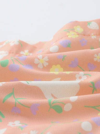 Kid All-Over Bunny Print Layered Shorts