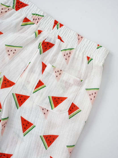 Kid All-Over Watermelon Print Bermuda Shorts