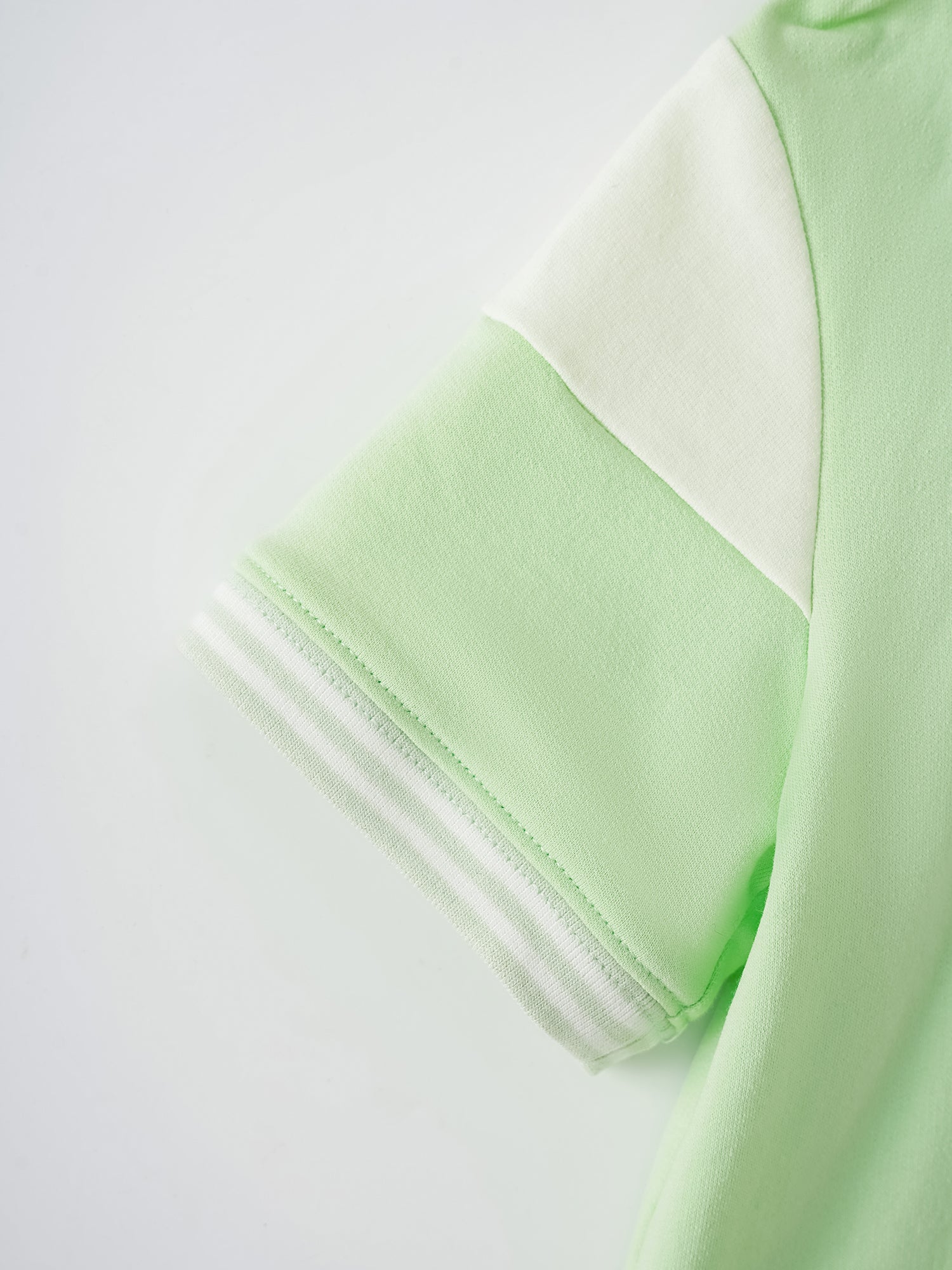 Kid Short Sleeve Logo Embroidery Zipped Hoodie