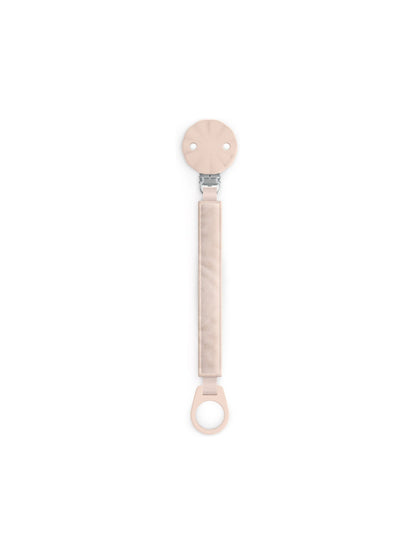 Silicone soother clip with cotton tape  - Wonderland Pink
