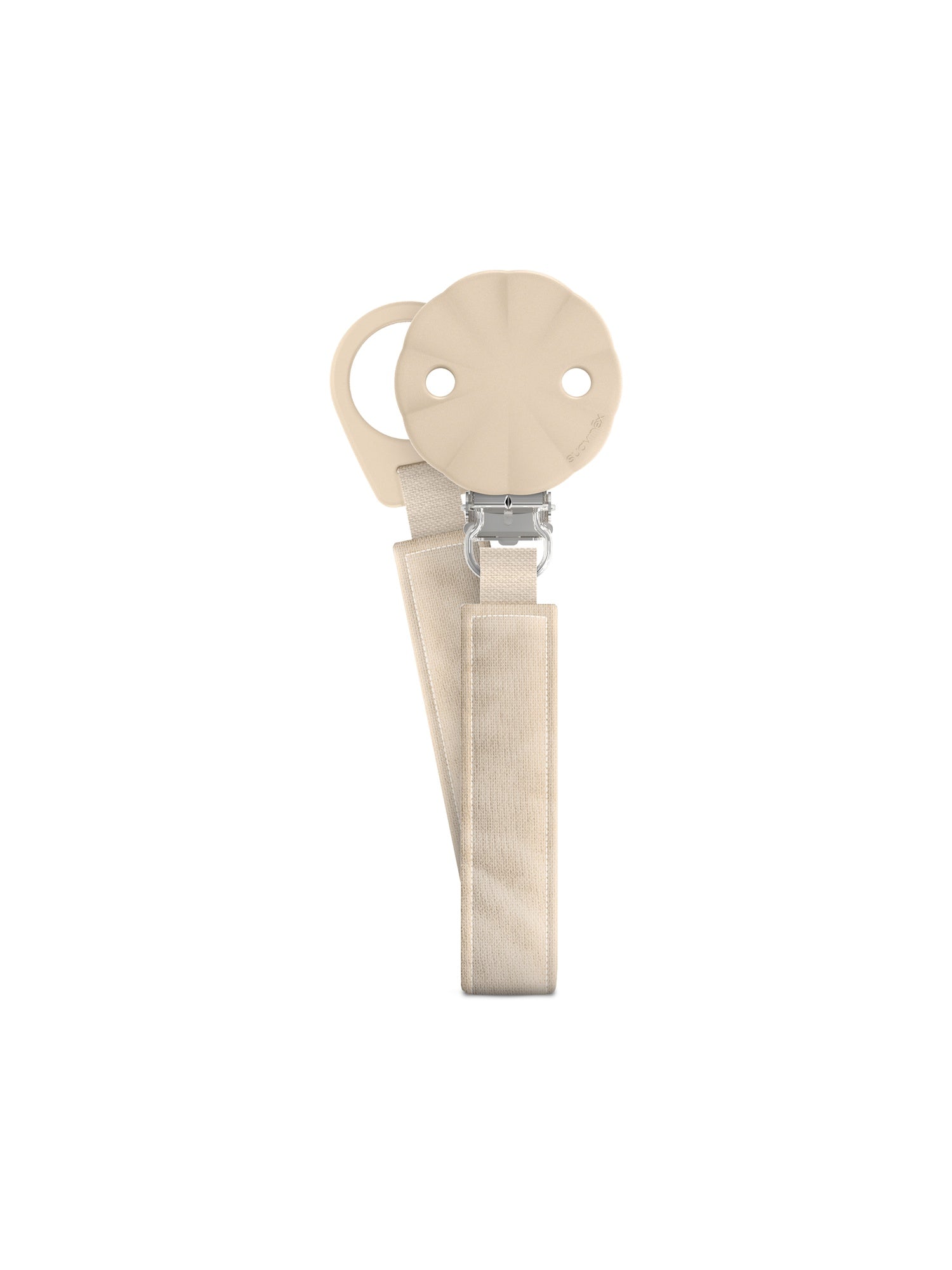 Silicone soother clip with cotton tape  - Wonderland Beige