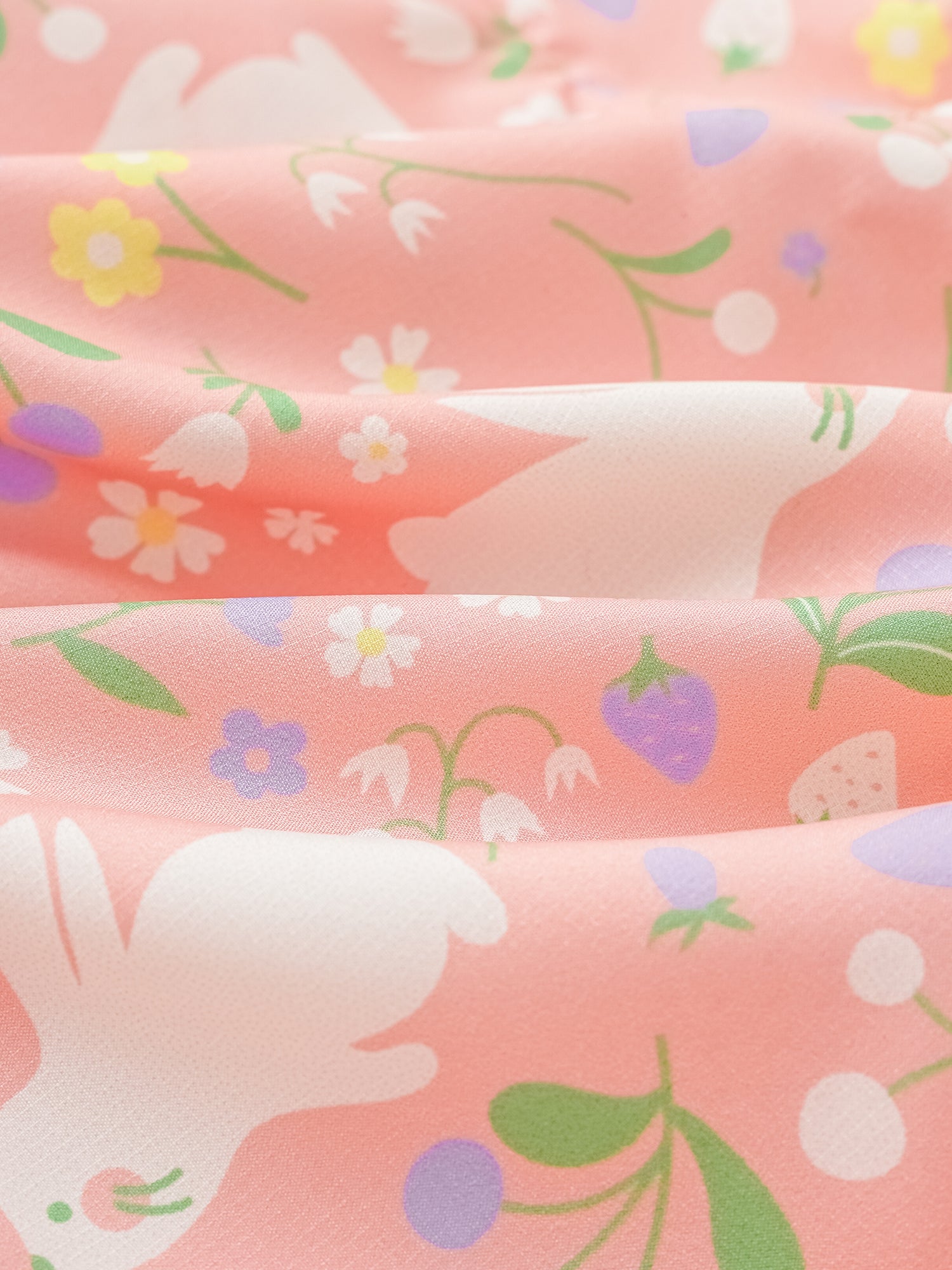 Kid All-Over Bunny Print Frills Zipped Windbreaker