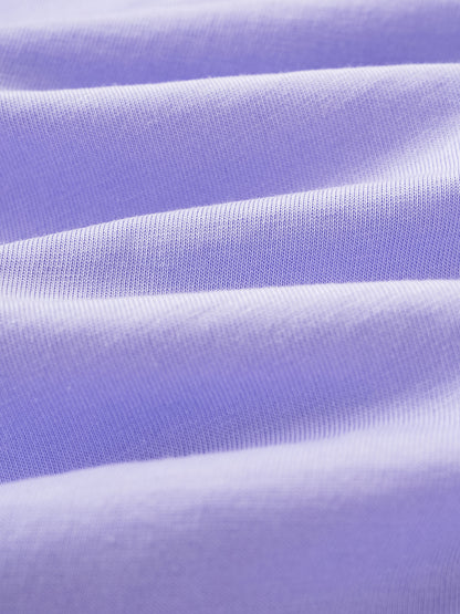 Kid Lace-Trimmed Collar Short Puff Sleeve Bunny Print Tee