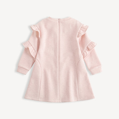 Character-Print Ruffle Sleeves Sweatdress