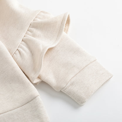 Character-Print Ruffle Sleeves Sweatshirt