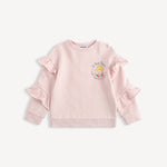 Character-Print Ruffle Sleeves Sweatshirt