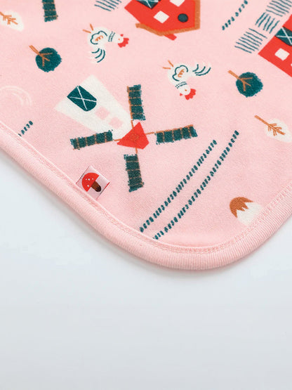 VAUVA Vauva FW23 - Baby Girl Pinwheel All Over Print Cotton Blanket (Pink) Blanket