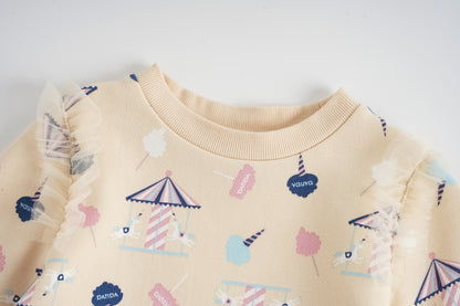 Unicorn-Print Frill Dress