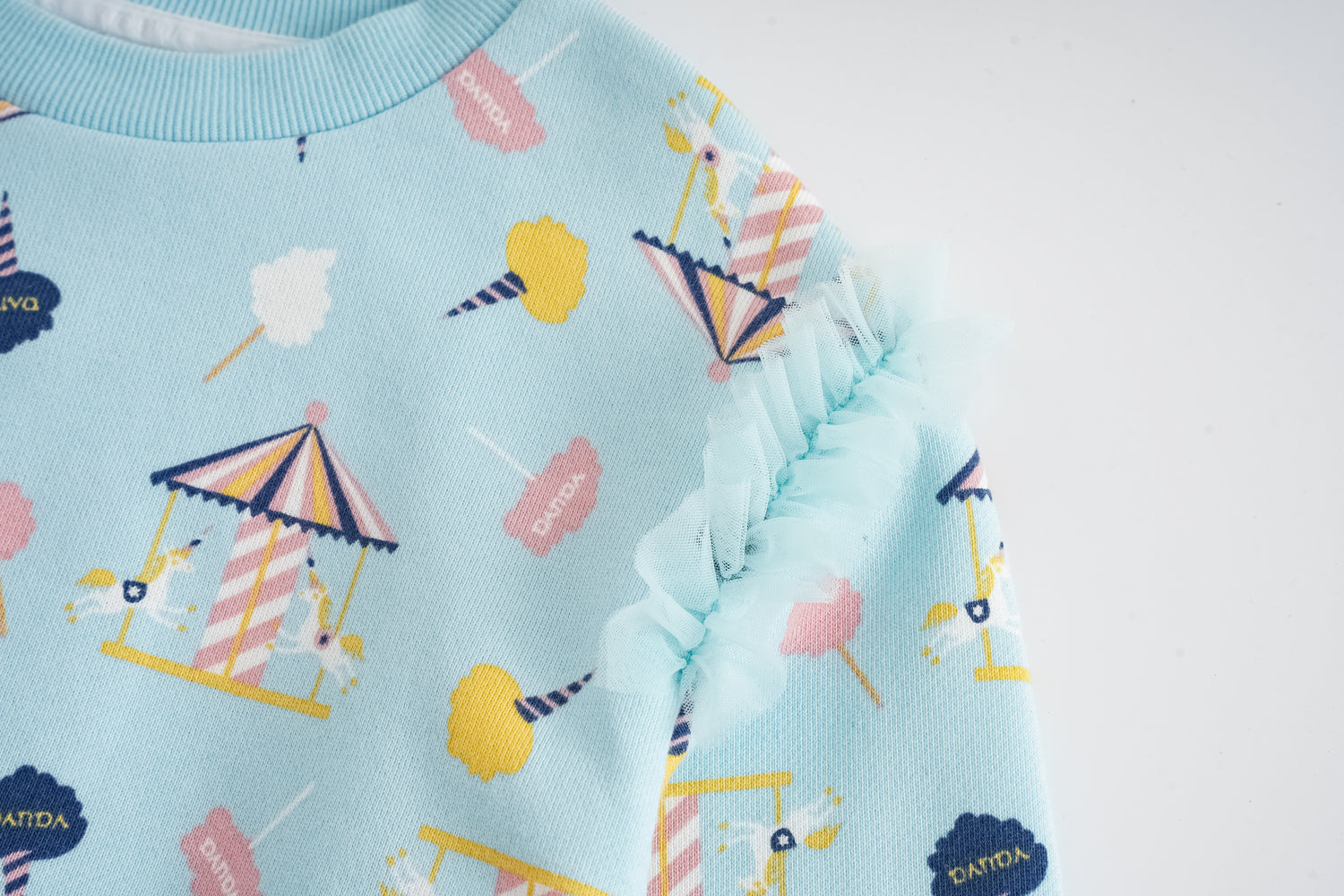 Unicorn-Print Frill Sweatshirt