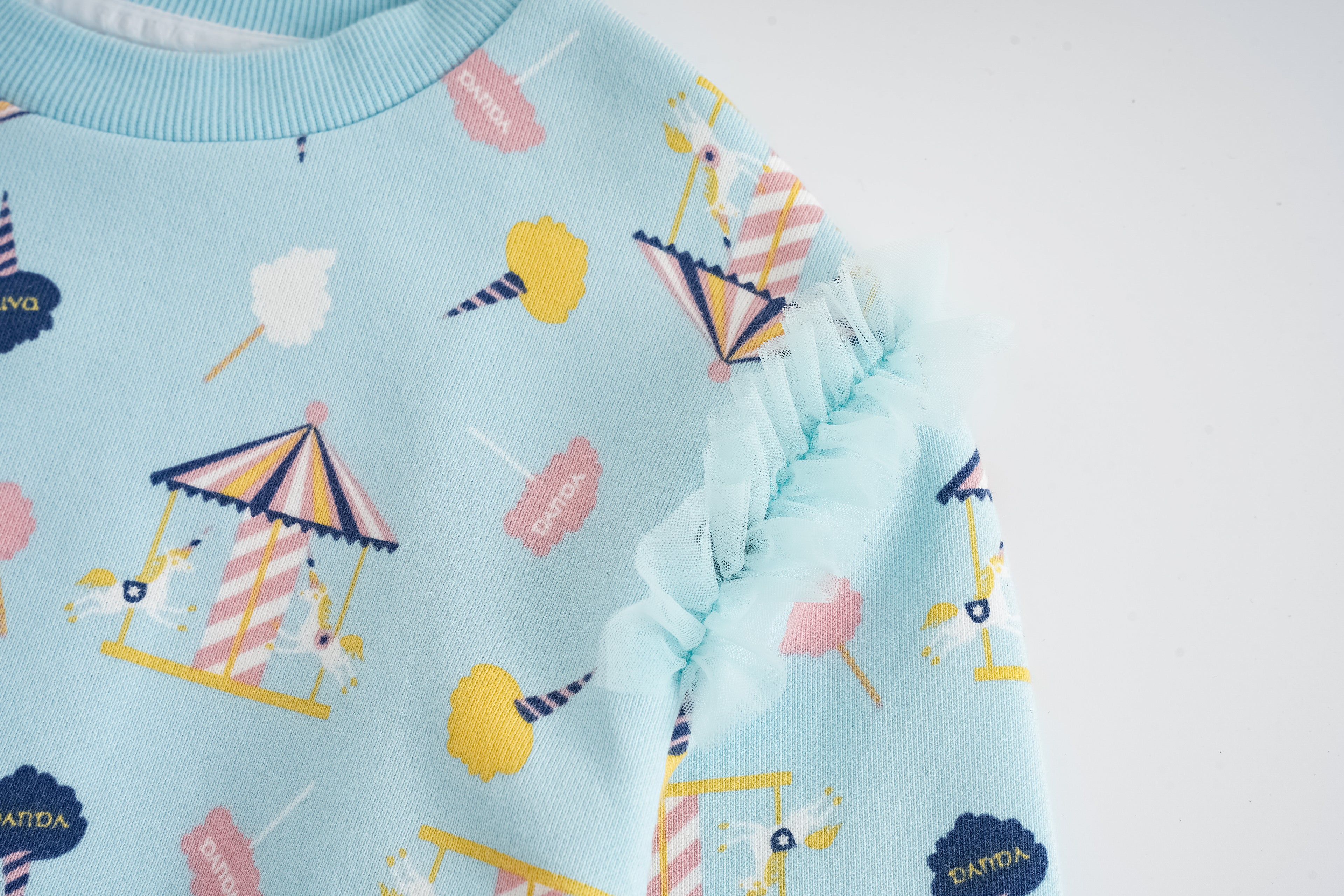 Unicorn-Print Frill Sweatshirt