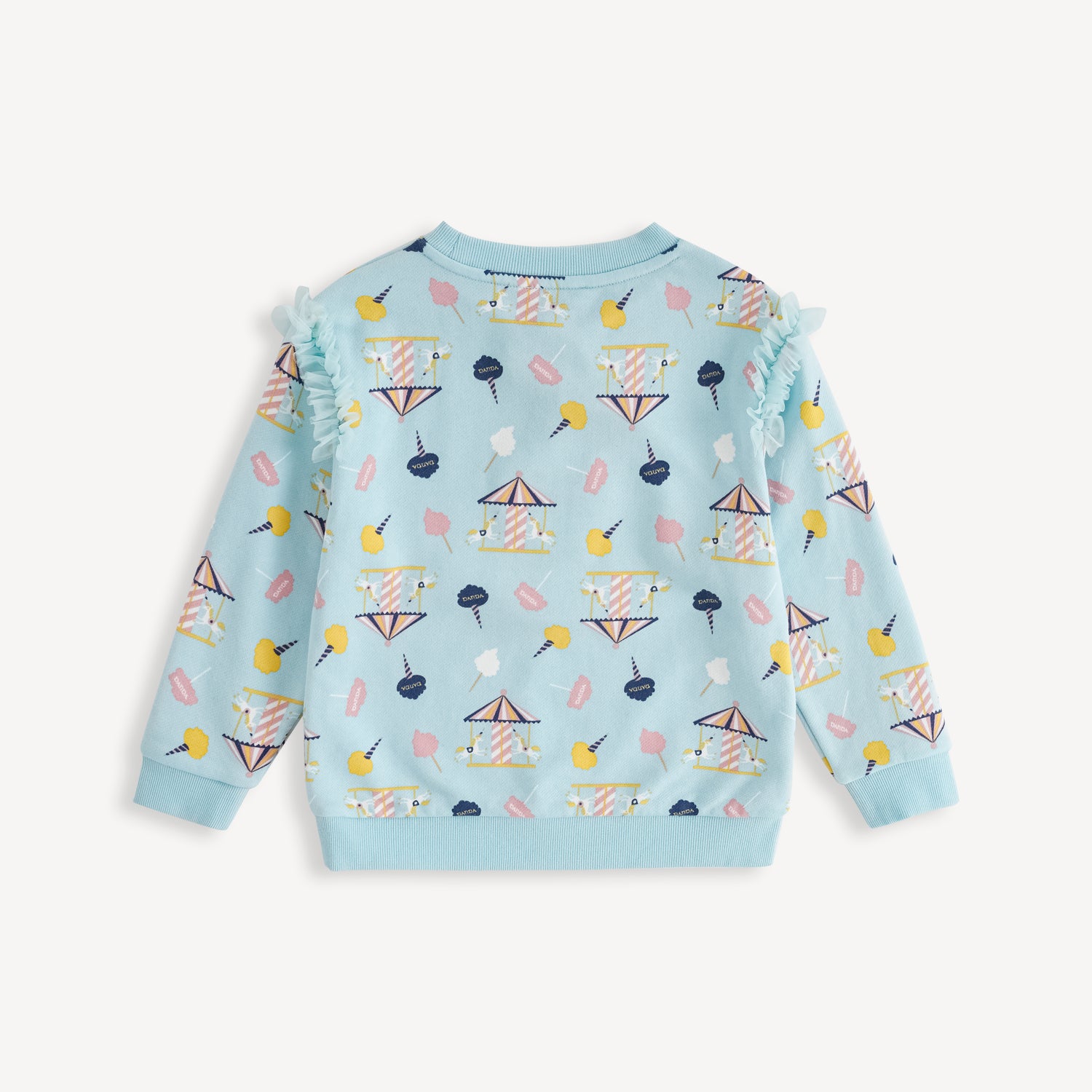 Unicorn-Print Frill Sweatshirt